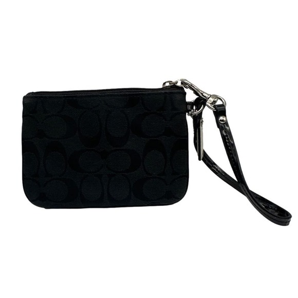 COACH Black Signature Canvas Wristlet - Picture 2 of 6